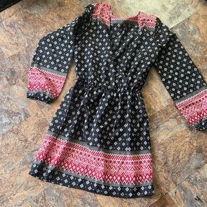 black and red long sleeved dress